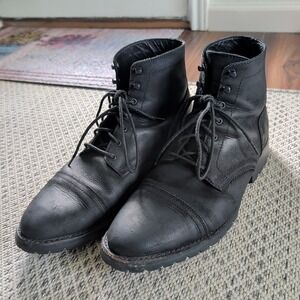 Thursday Boot Company StormKing Captain Matte Black Leather Cap Toe Boots Sz 15